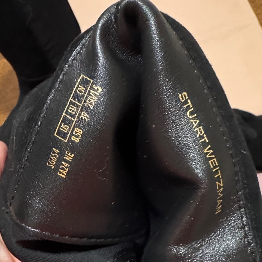 Stuart Weitzman 5050 Bold OTK Boots Black Suede Over-the-Knee Size 8.5 - Picture 11 of 14
